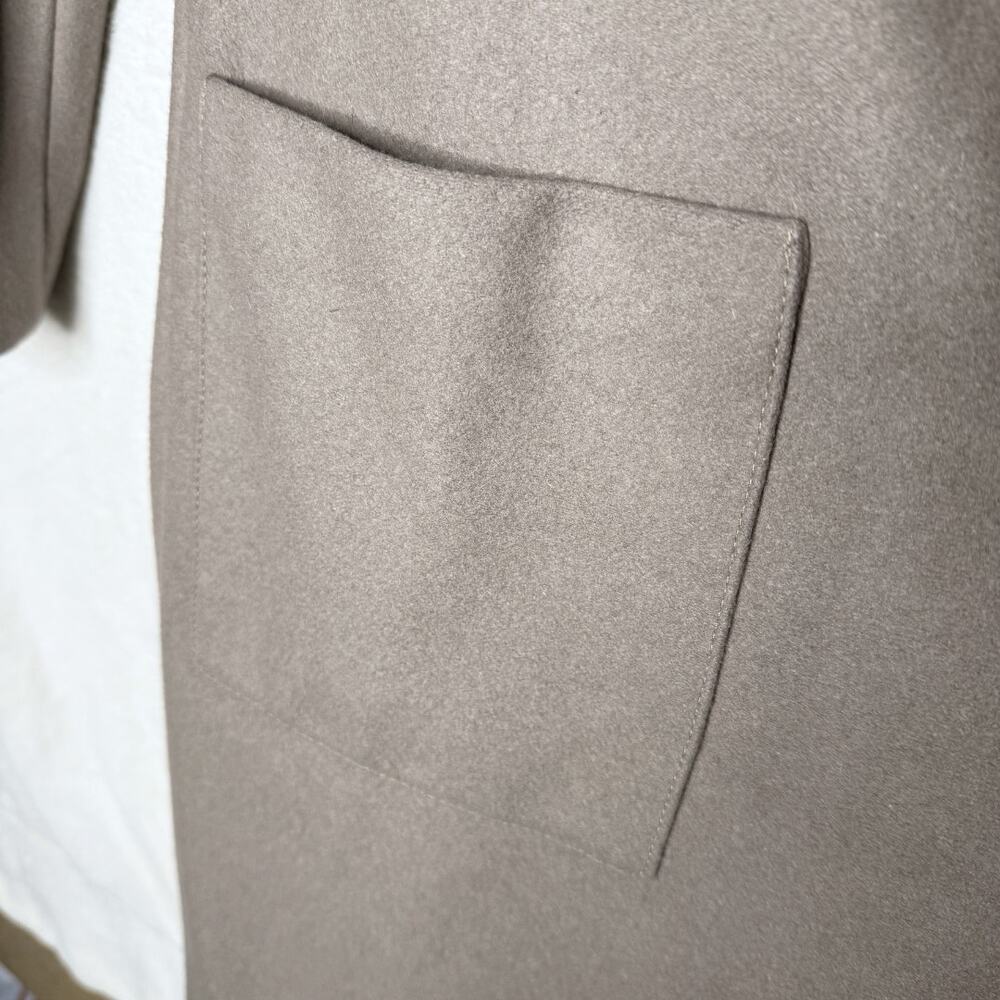 AllSaints Paxx Italian Wool Wrap Waterfall Trench Coat Dune Small Winter Jacket - Picture 13 of 15
